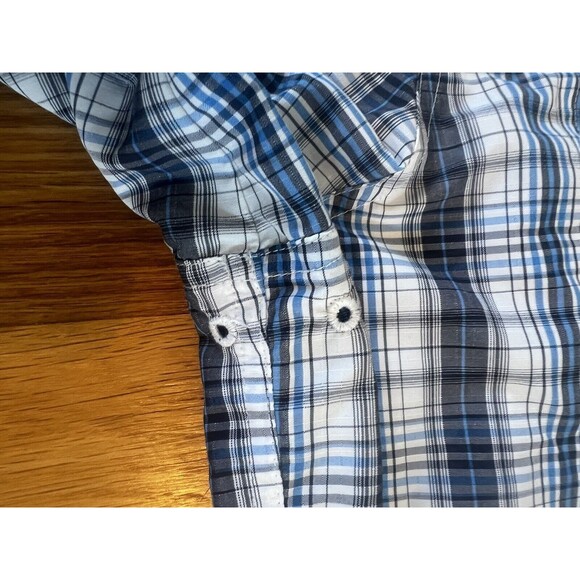 L.L. Bean Shirt Mens XXL Blue Plaid Outdoor Fishing Vented  Pockets Outdoor - Picture 7 of 11